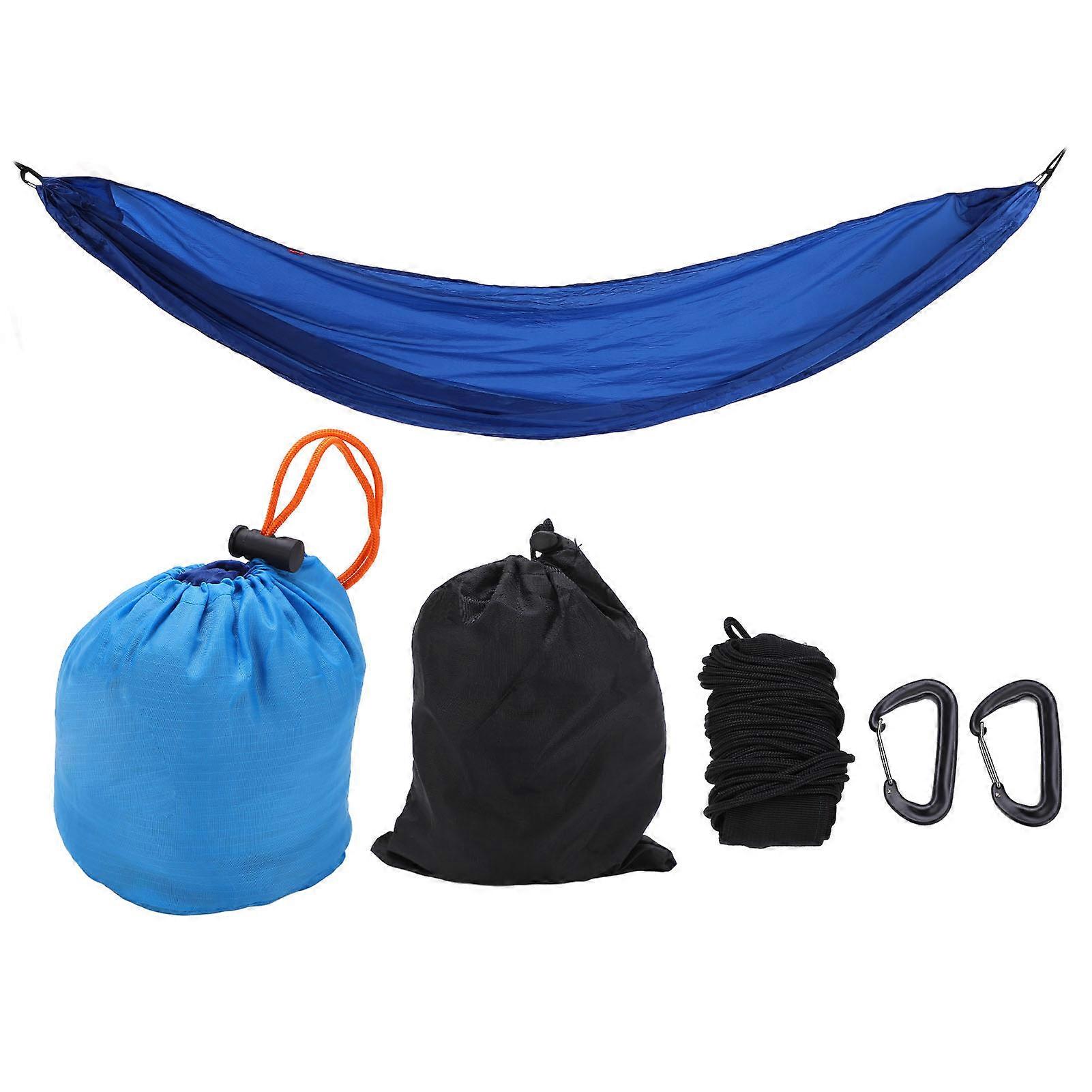 Camping Hammock Portable Parachute Hammock with Storage Bag and Snap Hook for Outdoor ActivitiesBlue