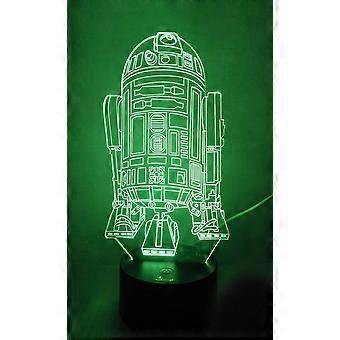 R2-D2ロボット3DナイトライトLEDイリュージョンランプベッドサイド 