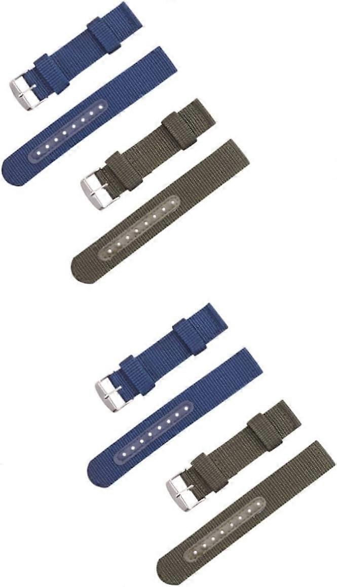 2sets Smart Watch Band Strap 22mm Nylon Watch Replacement Strap for 2pcs*2