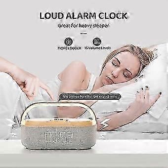 Digital Wireless Charger, Dual ,Adjustable Loud Alarm Sound Alarm Clock Radio with Bluetooth Speaker,15W