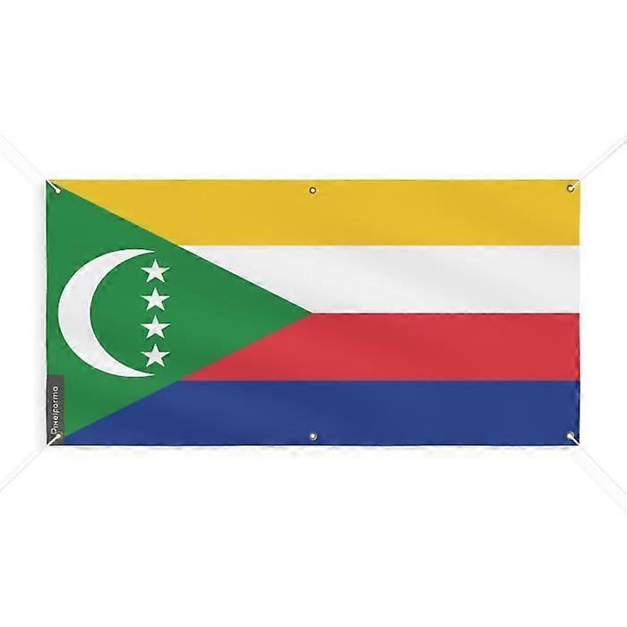 Comoros Flag Banner 6 Grommets 100x200cm Polyester