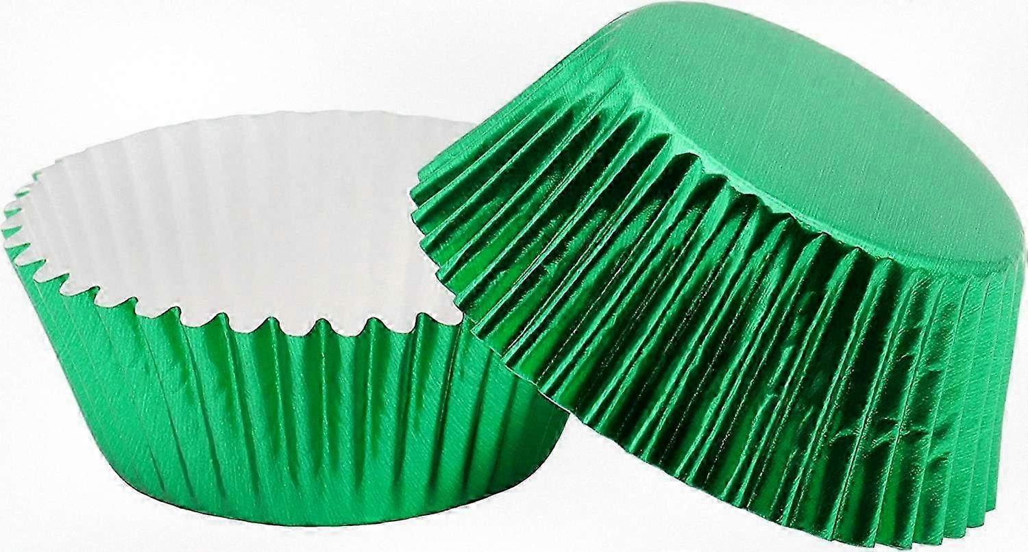 200 Pcs Standard Sized Green Foil Baking Cups for Cupcakes and Muffins, Perfect for Any Occasion