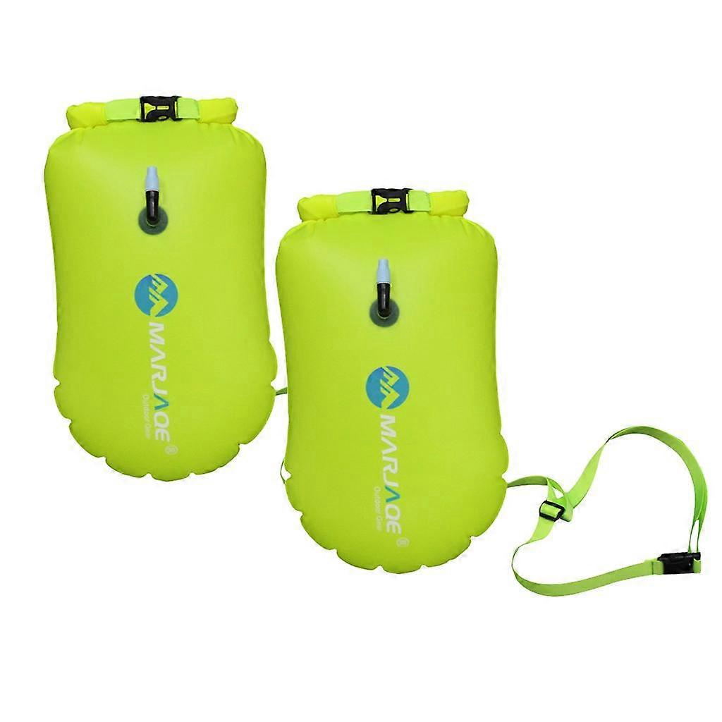 2 Pieces High Visibility Swimming Inflatable Dry Bag Safety Float & Adjustable