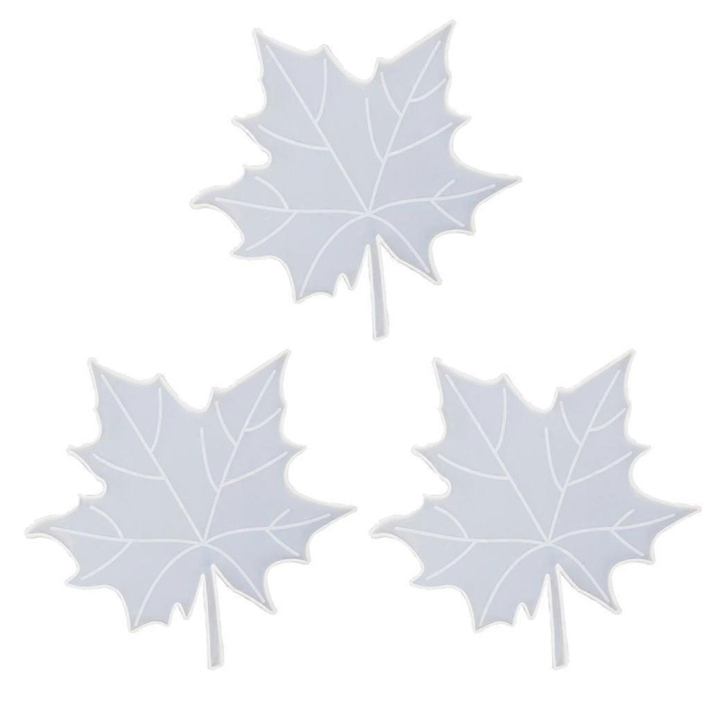 3PCS Silicone Moulds Coaster Resin Molds Maple Leaves Epoxy Casting Silicone Mold for DIY Making Coaster Home Decor Gift
