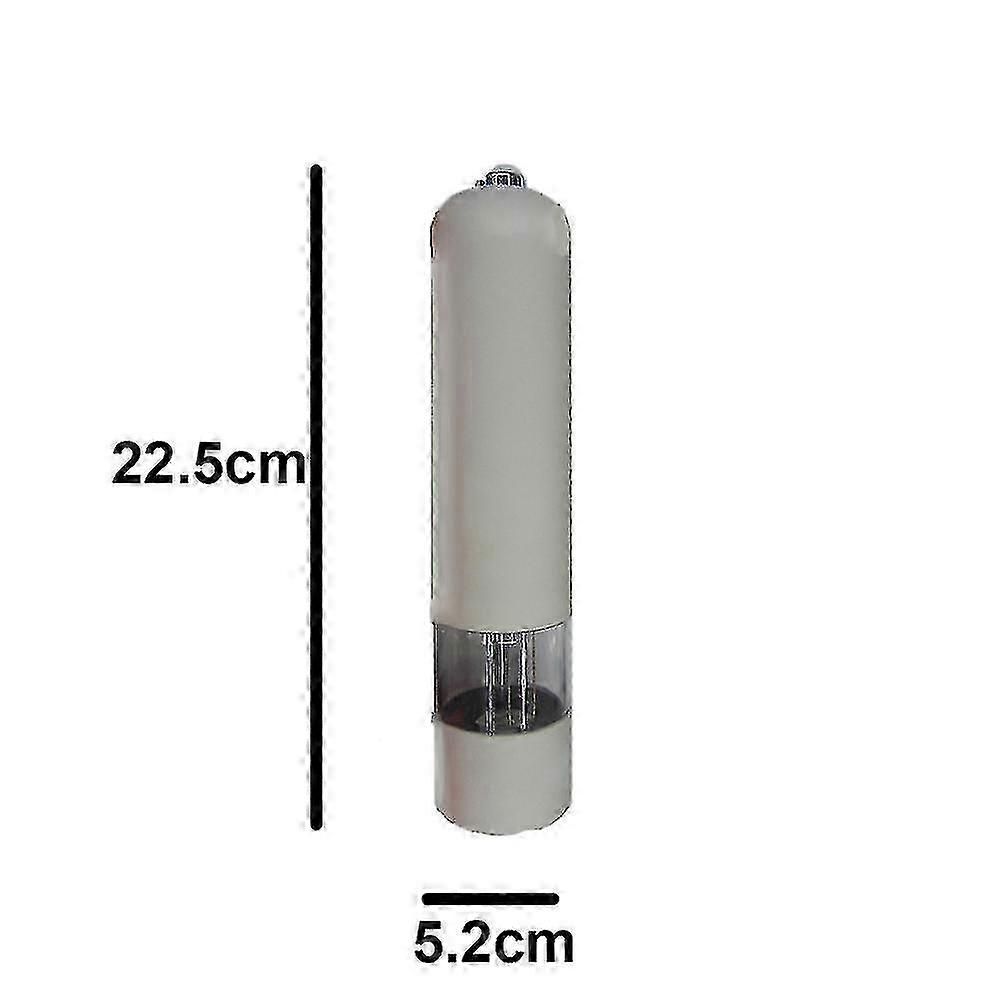 Electric Sea Salt & Pepper Mill Set with Light, Adjustable, Battery Powered, 2-Pack - White