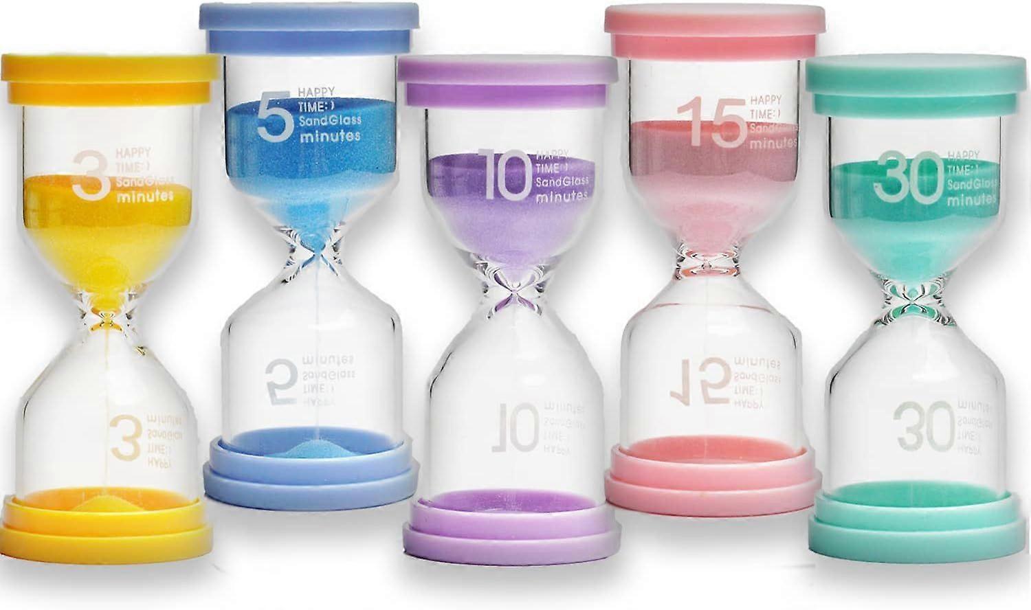 Sand Timer Set 3/5/10/15/30 Minutes, Sand Timer Set for Children, Glass Timer, Sand Timer, Glass Timer