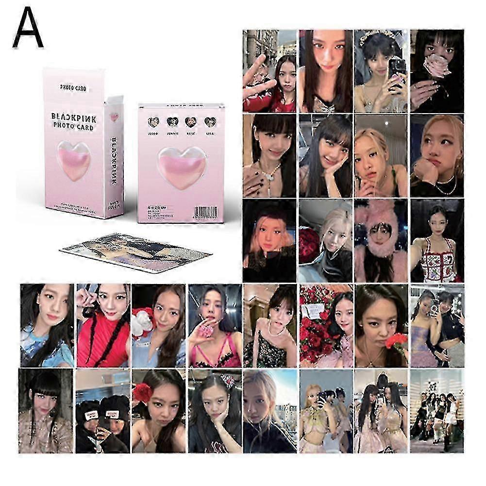 50 قطعة / صندوق بطاقات صور سوداء وردية لعبة متعة لومو بطاقات Kpop سلسلة بطاقات بطاقة وميض هدية ليزا جيني روز جيسو