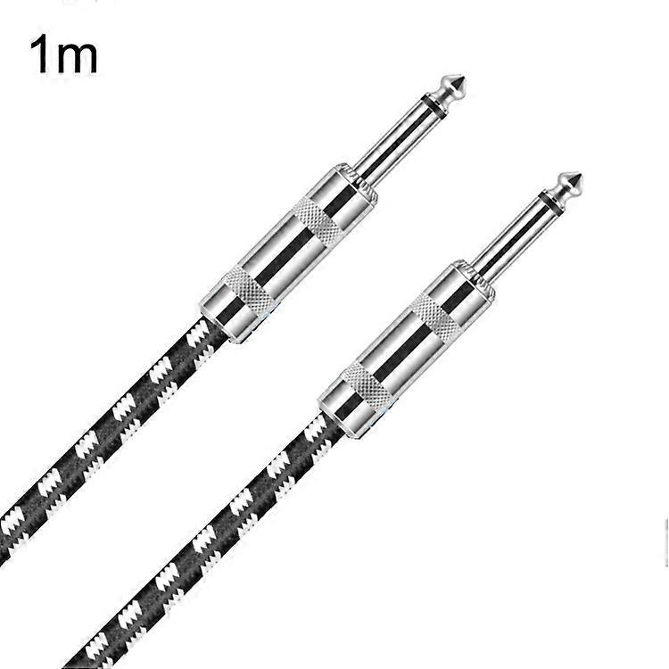1m 2 Straight Head 6.35mm Guitar Cable Oxygen-Free Copper Core TS Large Two-core Cable