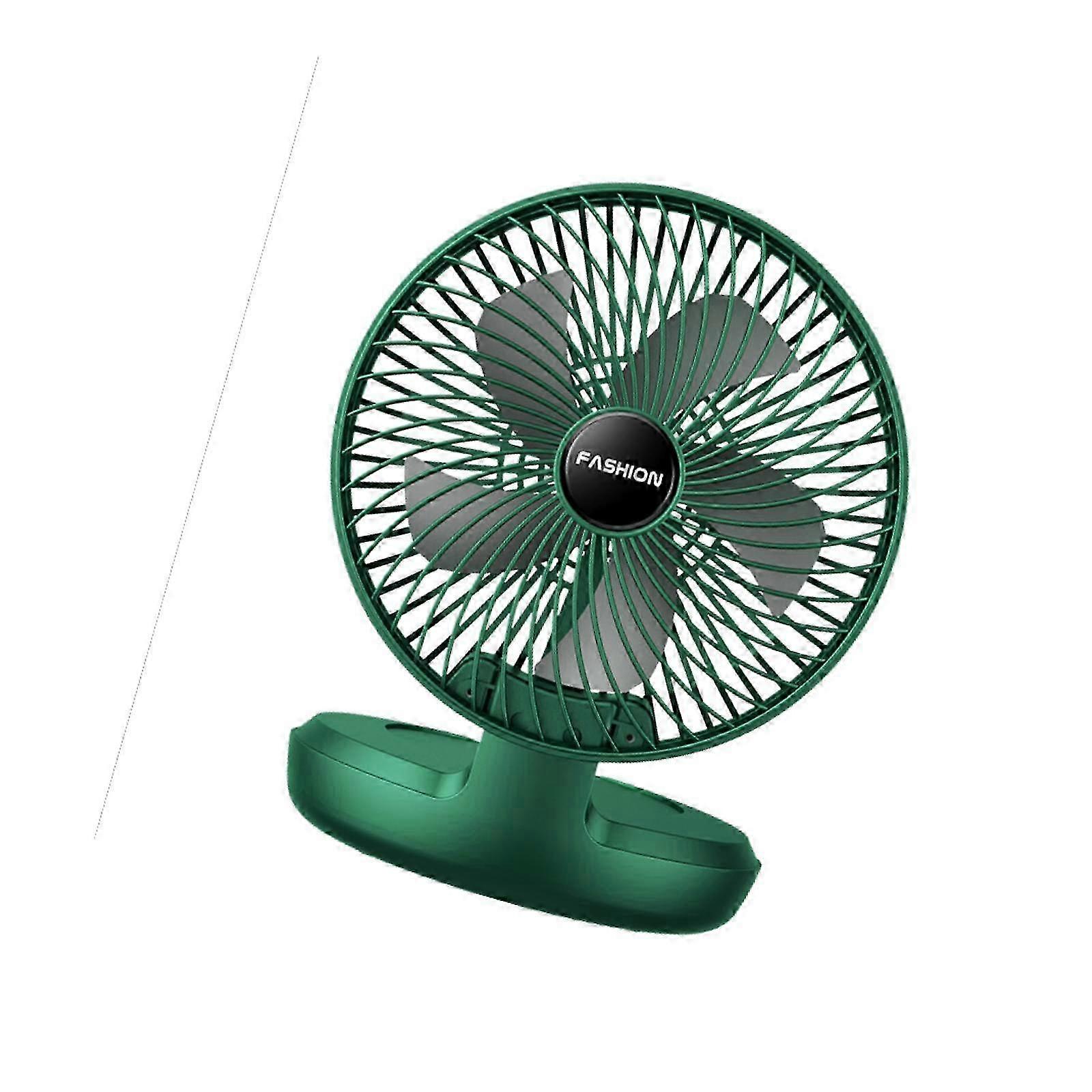 Portable Desk Fan with 3 Adjustable Speeds for Outdoor Work and Dormitory Use, Green Color