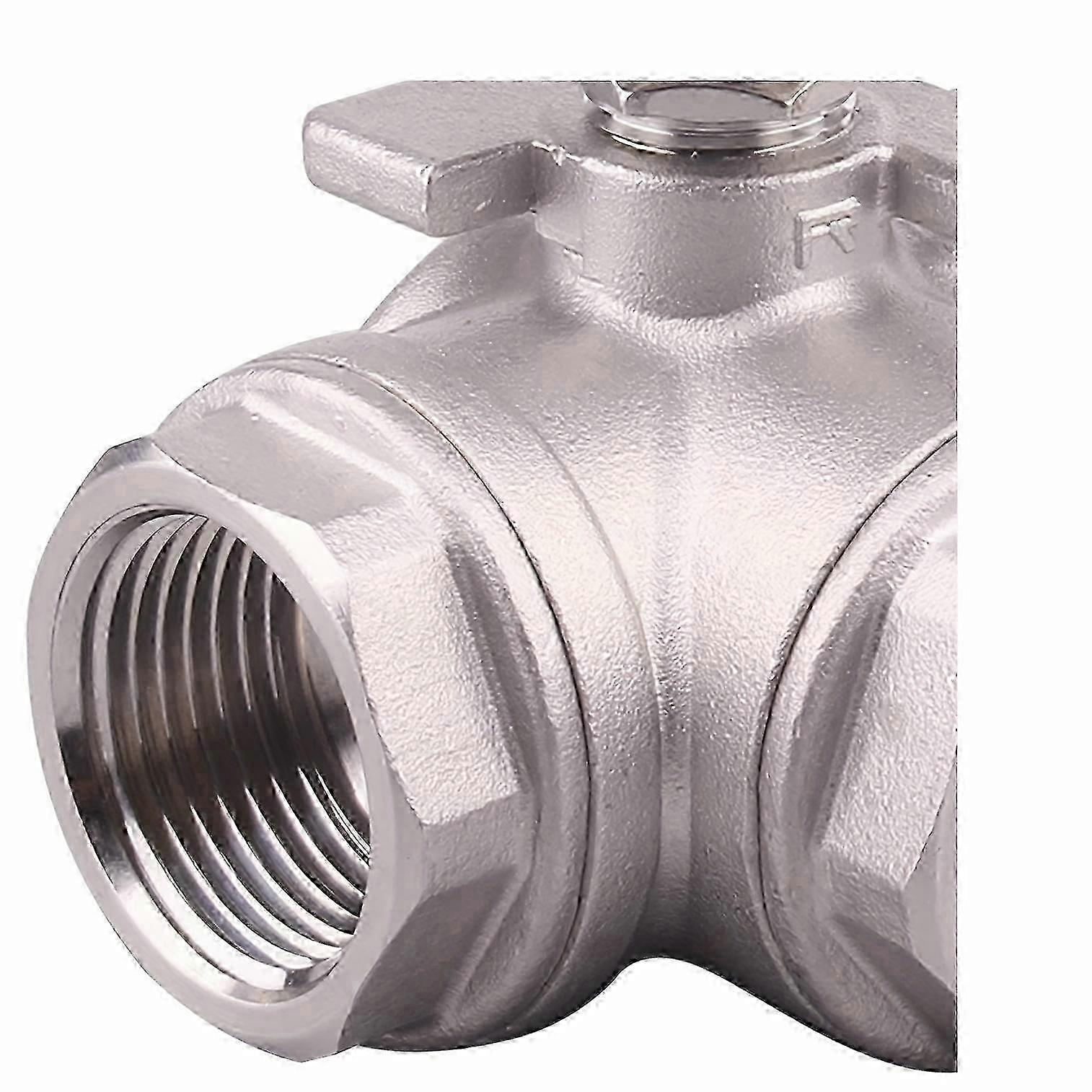 موديلات جديدة صمام كروي ثلاثي الاتجاهات من الطراز الجديد ، وسادة تثبيت T ، نوع أنثى من الفولاذ المقاوم للصدأ 304 للمياه والنفط والغاز مع مقبض قفل الفينيل (1