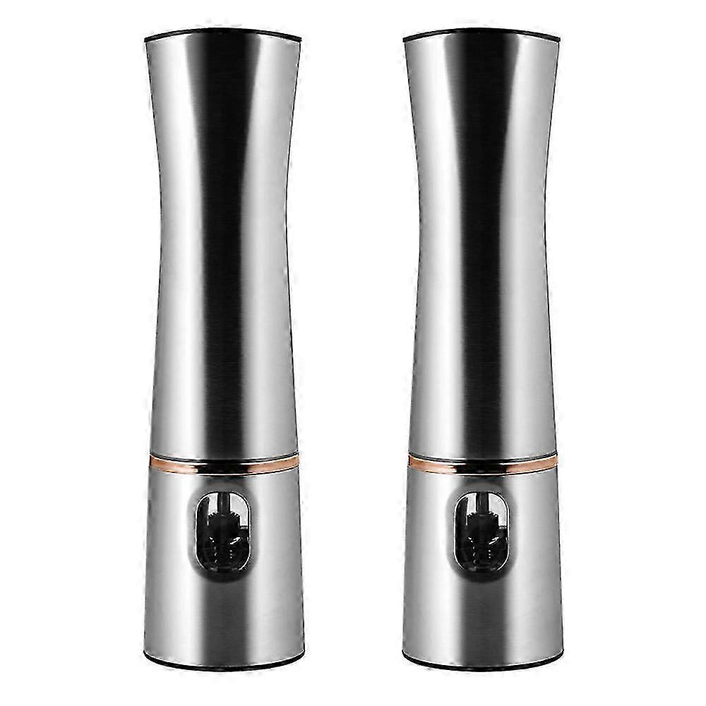 Electric Salt & Pepper Grinder Set - One-Hand Adjustable Mill