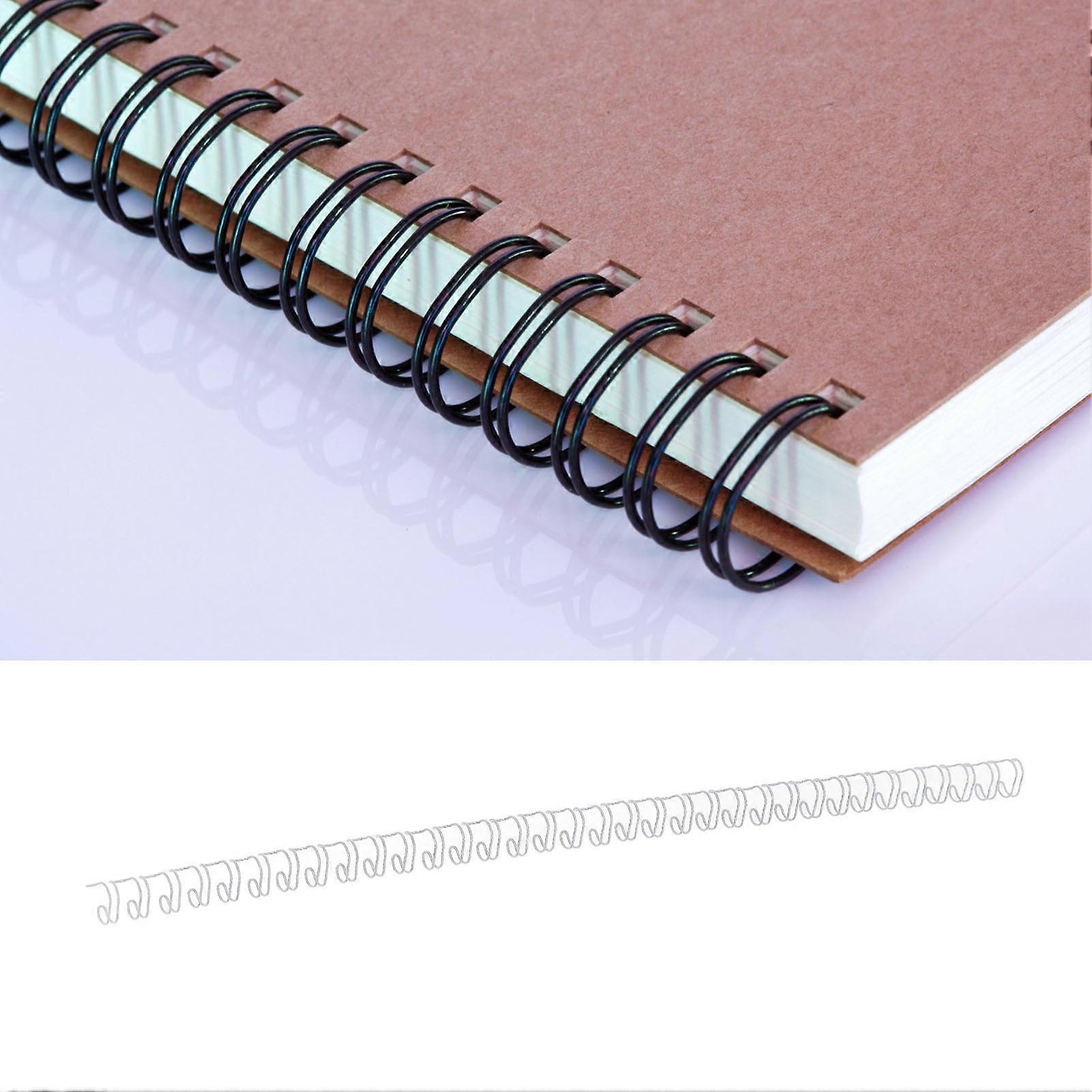 100PCS Double Loop Wire Binding Spine 6.4mm Diameter 34 Teeth 3:1 Scale Combs Spiral Binding Coil for 20 Pieces A4 Paper White 