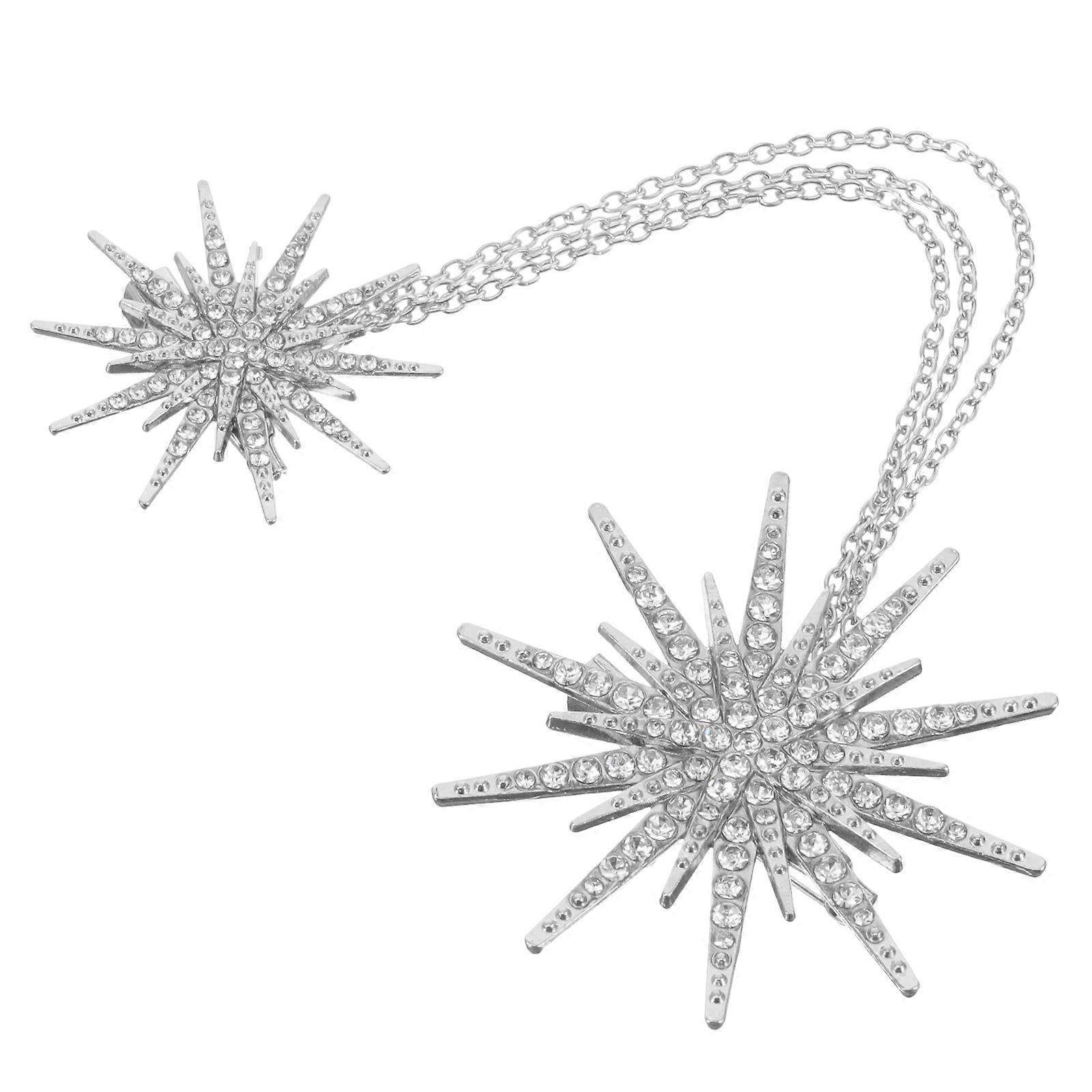 Stylish Star Pin Including Chain Element, Suitable for Various Celebratory Events