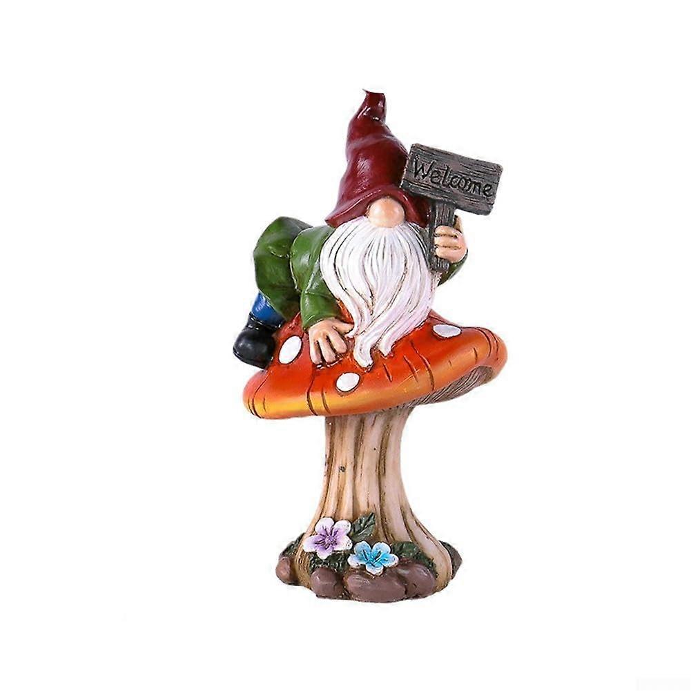 Colorful Dwarf Mushroom Sculpture Funny Decoration for Gardens and Courtyards made of Resin (A)