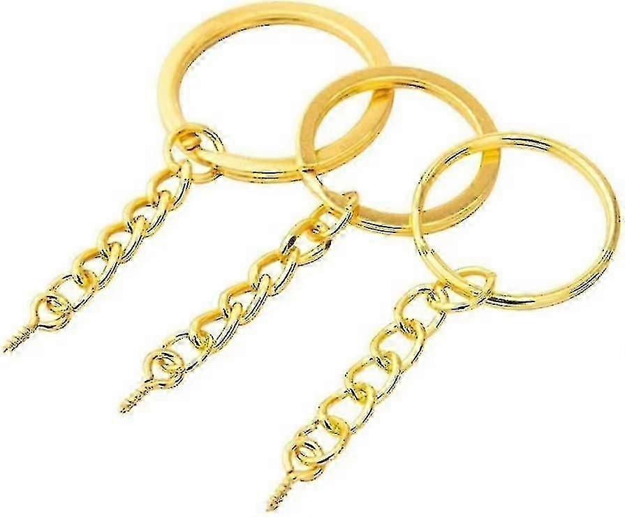Keychain Rings For Crafts Gold Key Chains Rings Kit Includes Split Key Ring With Chain 100pcs For Resin Keychain Making