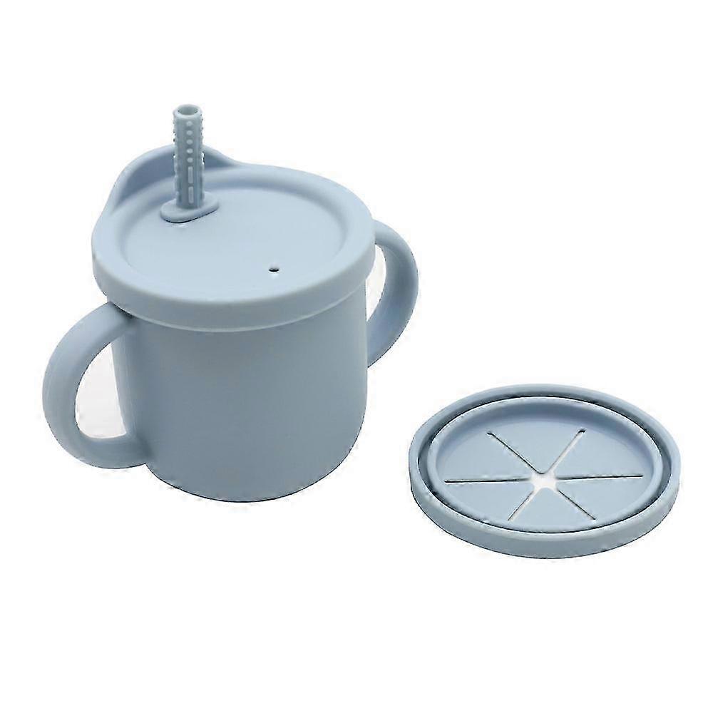 ツーインワンベビーフード容器、幼児用無毒ハンドルトレーニングカップ、簡単にお手入れできる食品グレードのシリコーン、BPAフリー、電子レンジ、食器洗い機で安全