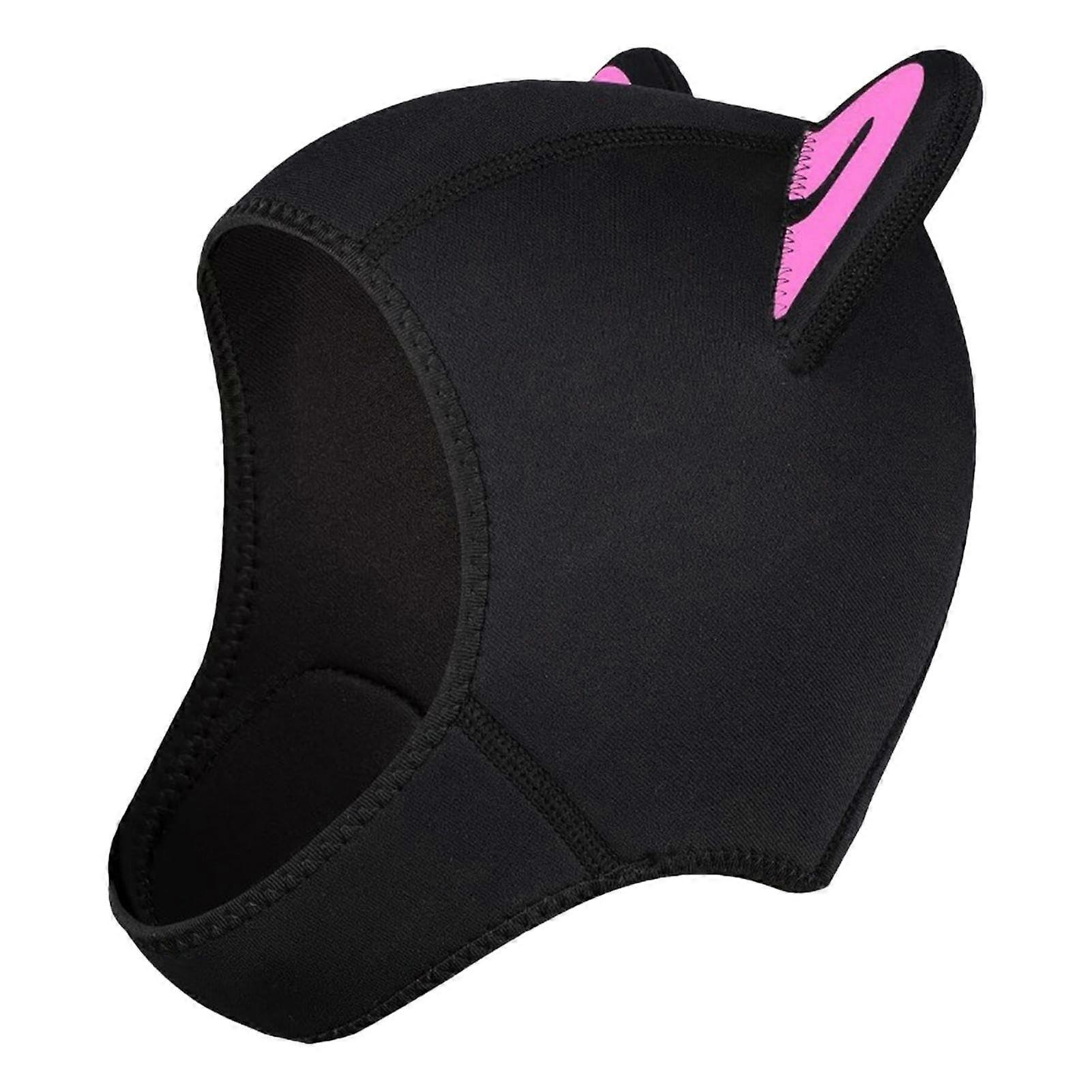 Warm Swimming Hat for Women - UV-Resistant Cat Ears Diving Cap, Multi-Purpose Bathing Cap, 23 x 15 cm, Ideal for Surfing and Snorkelling