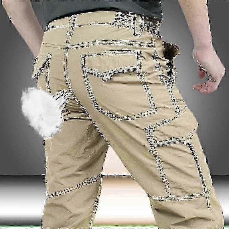 Spring And Summer Men's Thin Casual Straight Multi Pocket Workwear Pants Sports Trousers