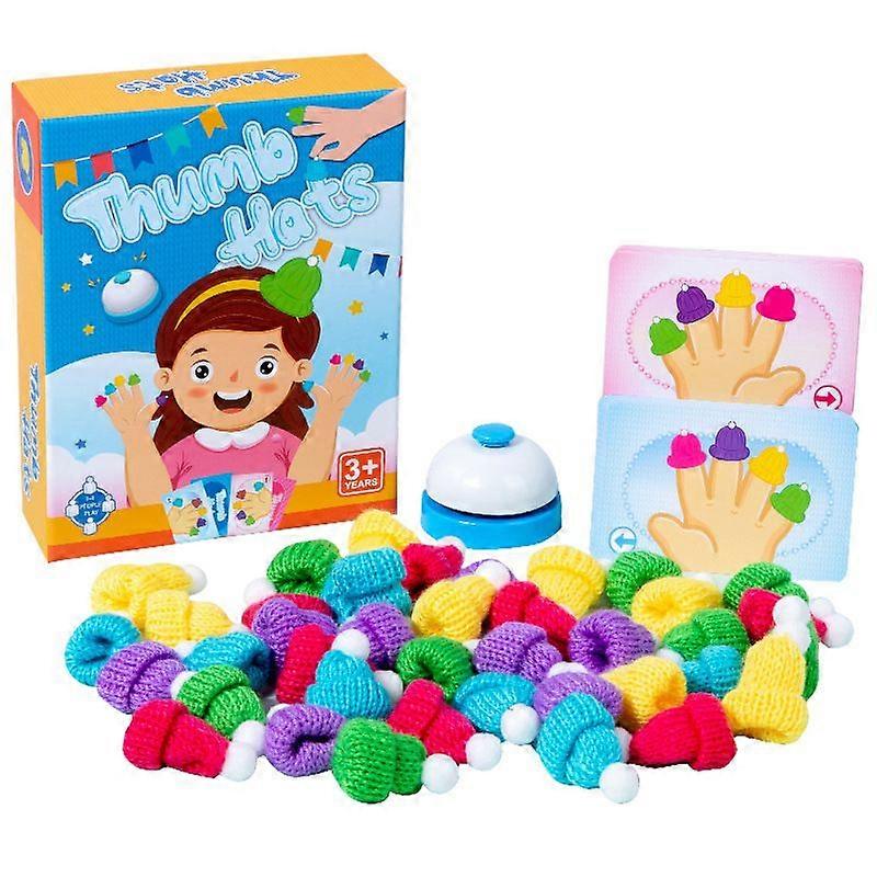 Fun little hat finger left and right hand training color cognition thinking training children's parent-child interactive table game fun puzzle parent-