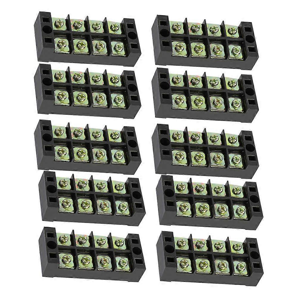 TB4504 Terminal Block Wire Connector Electrical Connecting Block For Home Wiring 4 Position Fixed Style Assorted Color 10Pcs