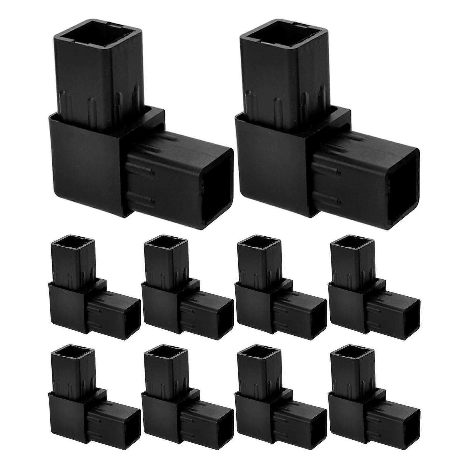 Plastic Square Tubing Connectors 10pcs Durable Fittings for DIY Fence Guardrail Assembly Sturdy Versatile Design Various Applications Reliable