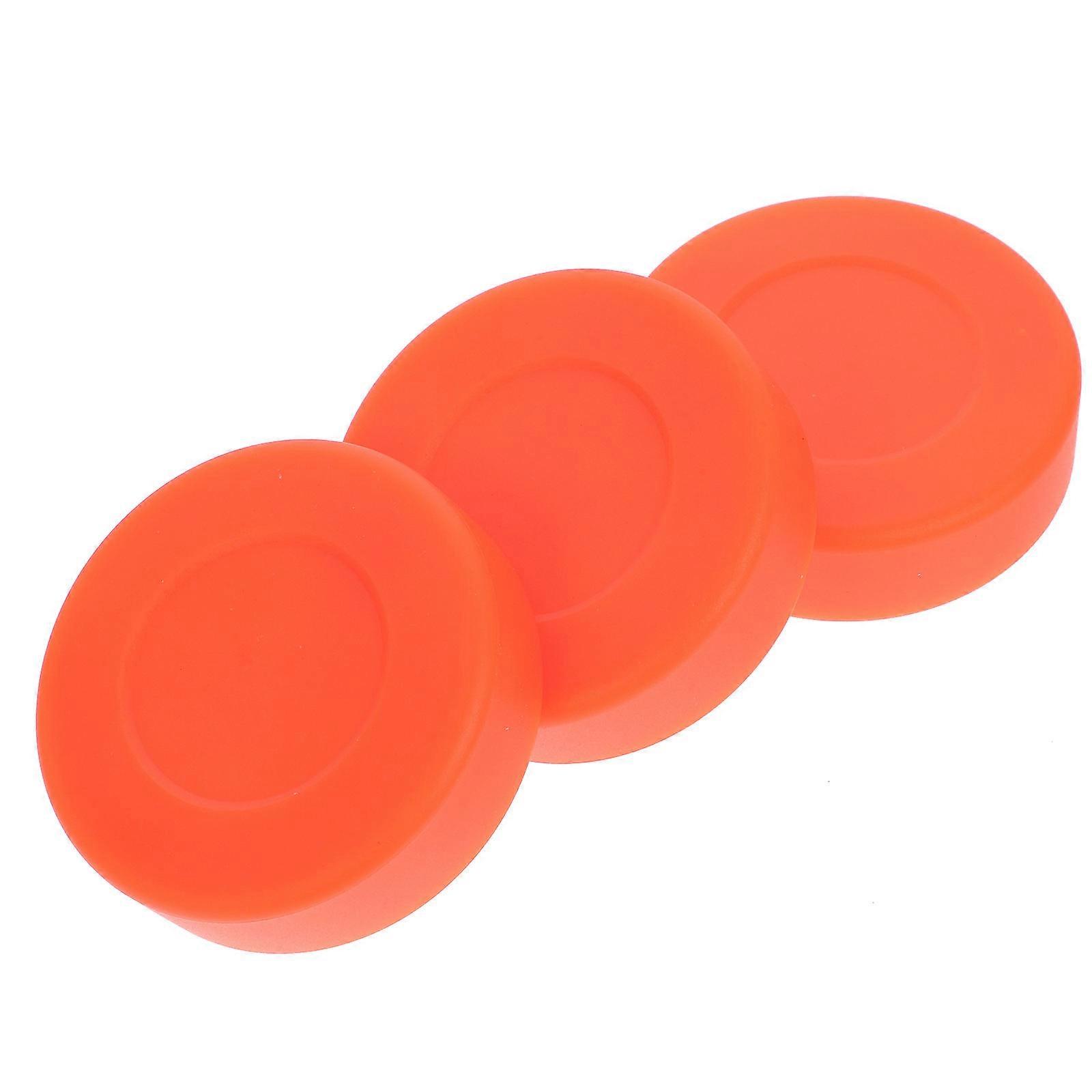 Ice Hockey Pucks Low-Friction Glide Hockey Pucks For Wood Floors Orange 3Pack
