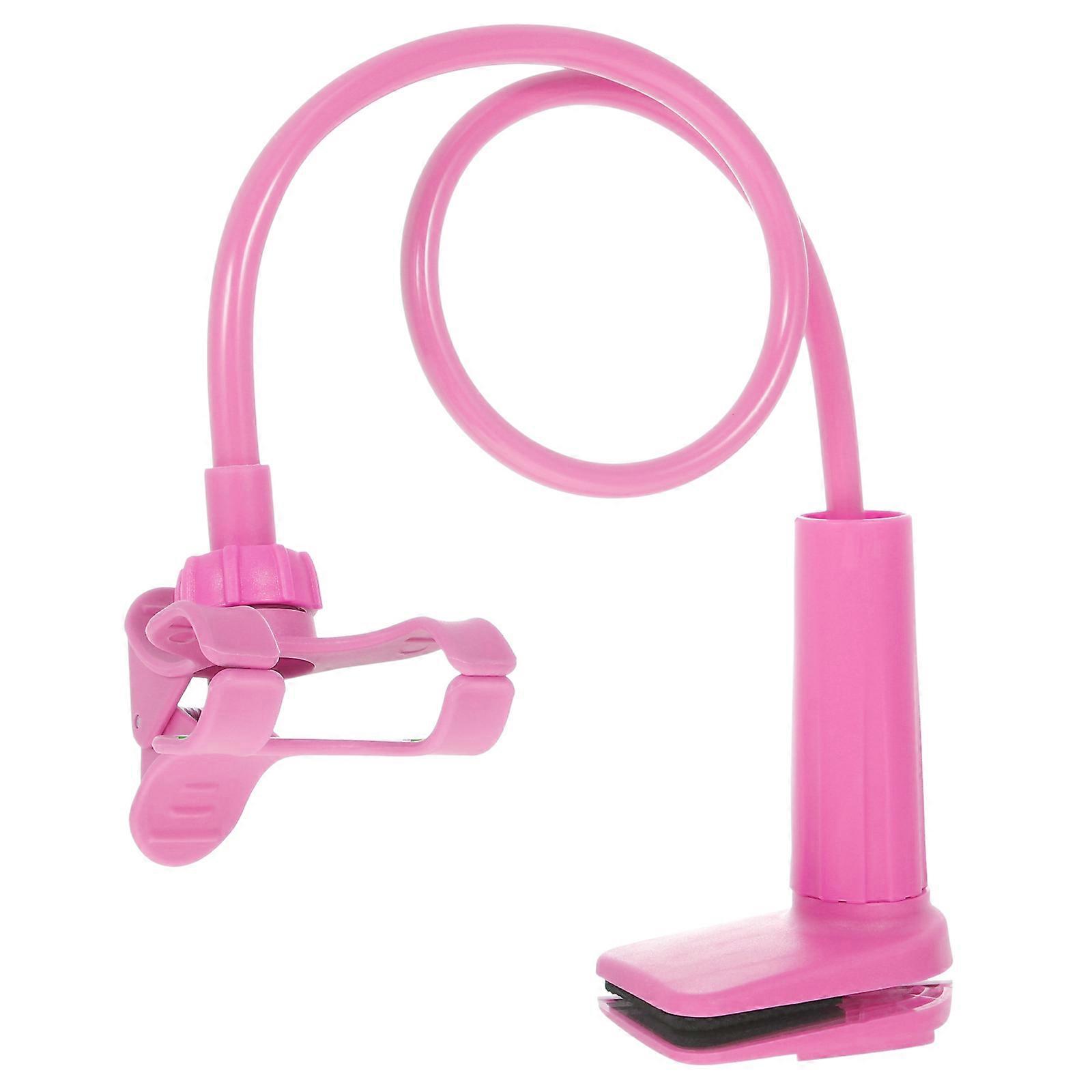 Adjustable Double Clips Mobile Phone Holder for 3 Inch Devices with Spiral Base Black ABS