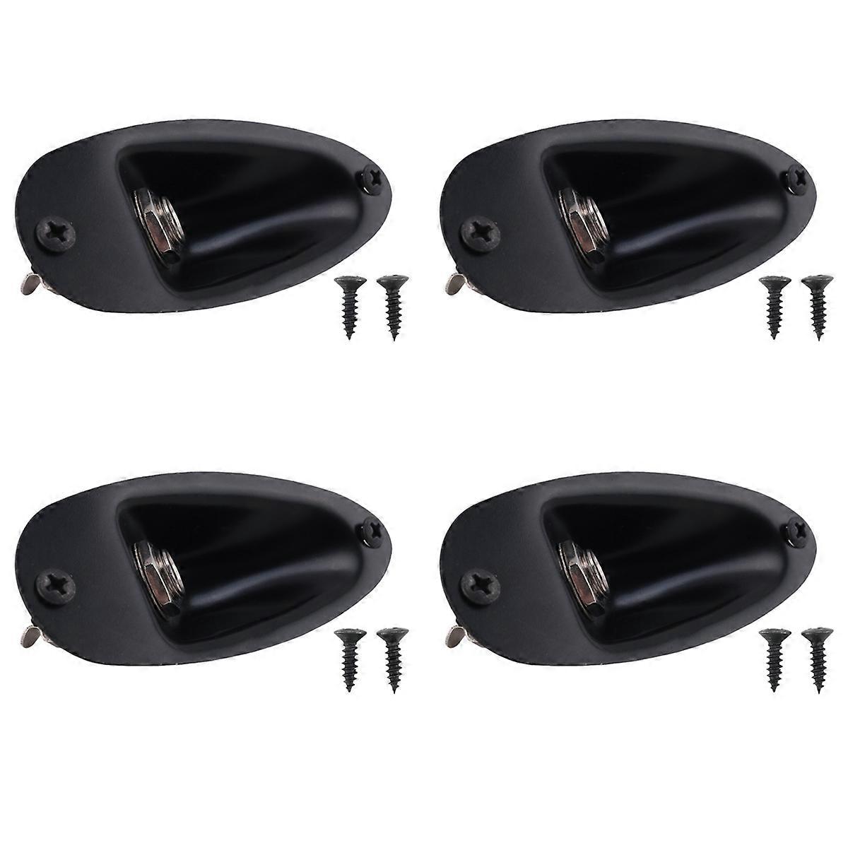 Black Boat Style 1/4 inch Guitar Pickup Output Input Jack Plug Socket