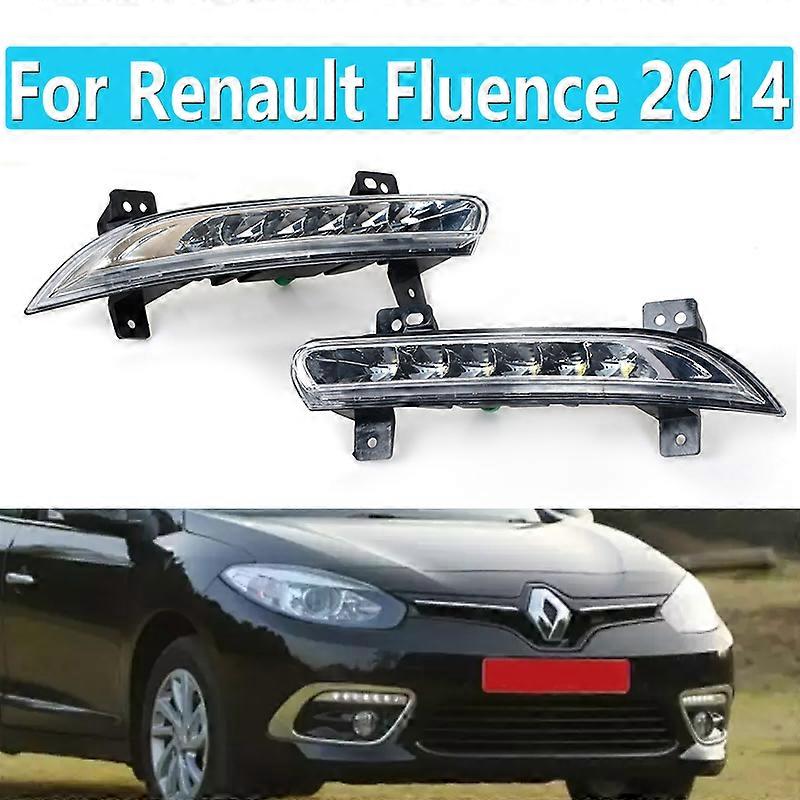 Quality Left Right LED DRL Daytime Running light For Renault Fluence 2014 266057986 266005976 front bumper fog lamp Led Fog Light Lamp