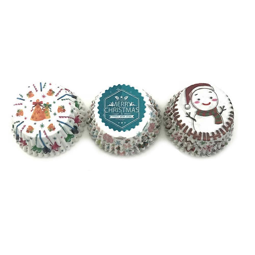 Cupcake Wrappers Christmas Baking Cups Oil-Proof Wrapping For Tea Parties 100Pcs