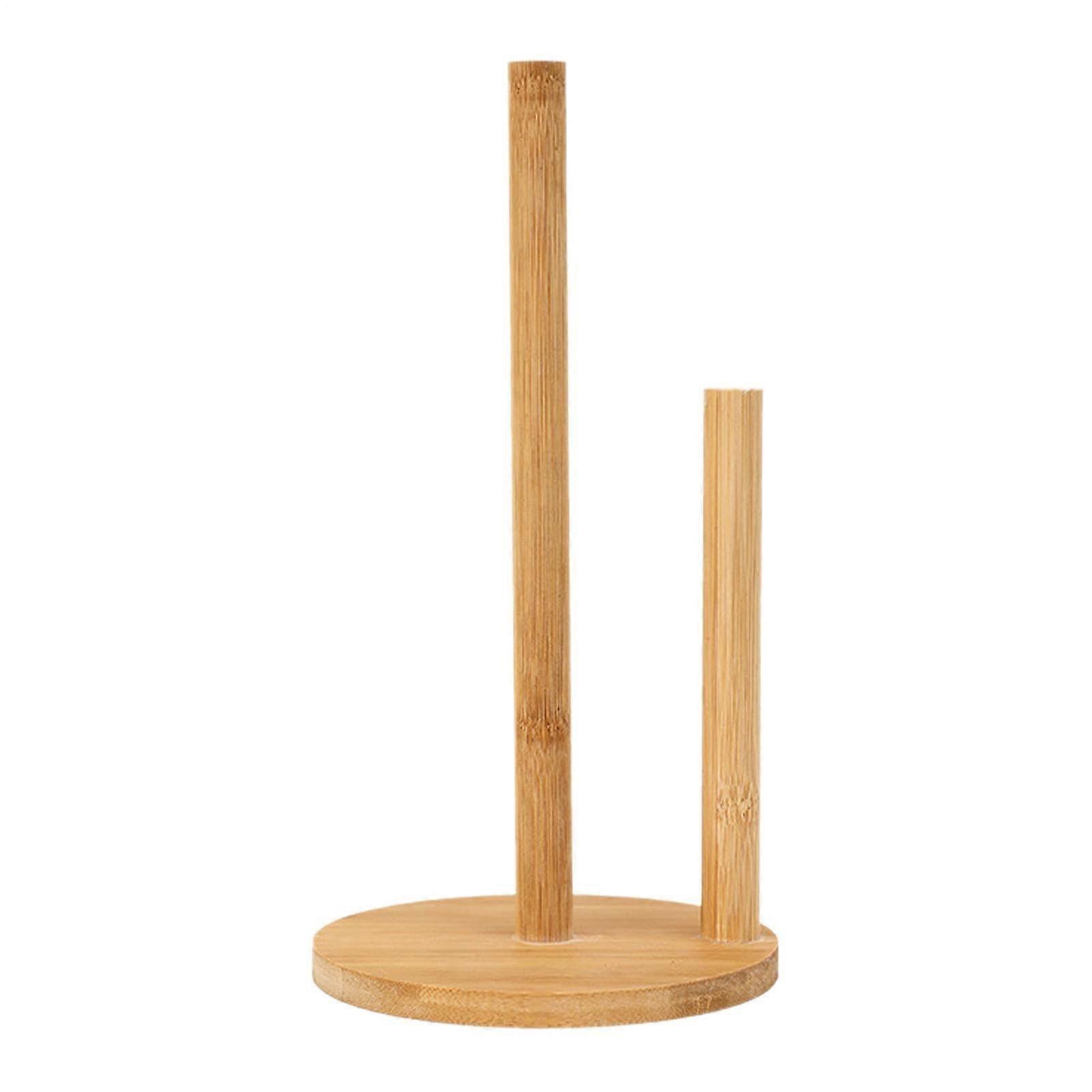 Paper Towel Holder Made of Wood, Paper Roll Stand with Base for Kitchen