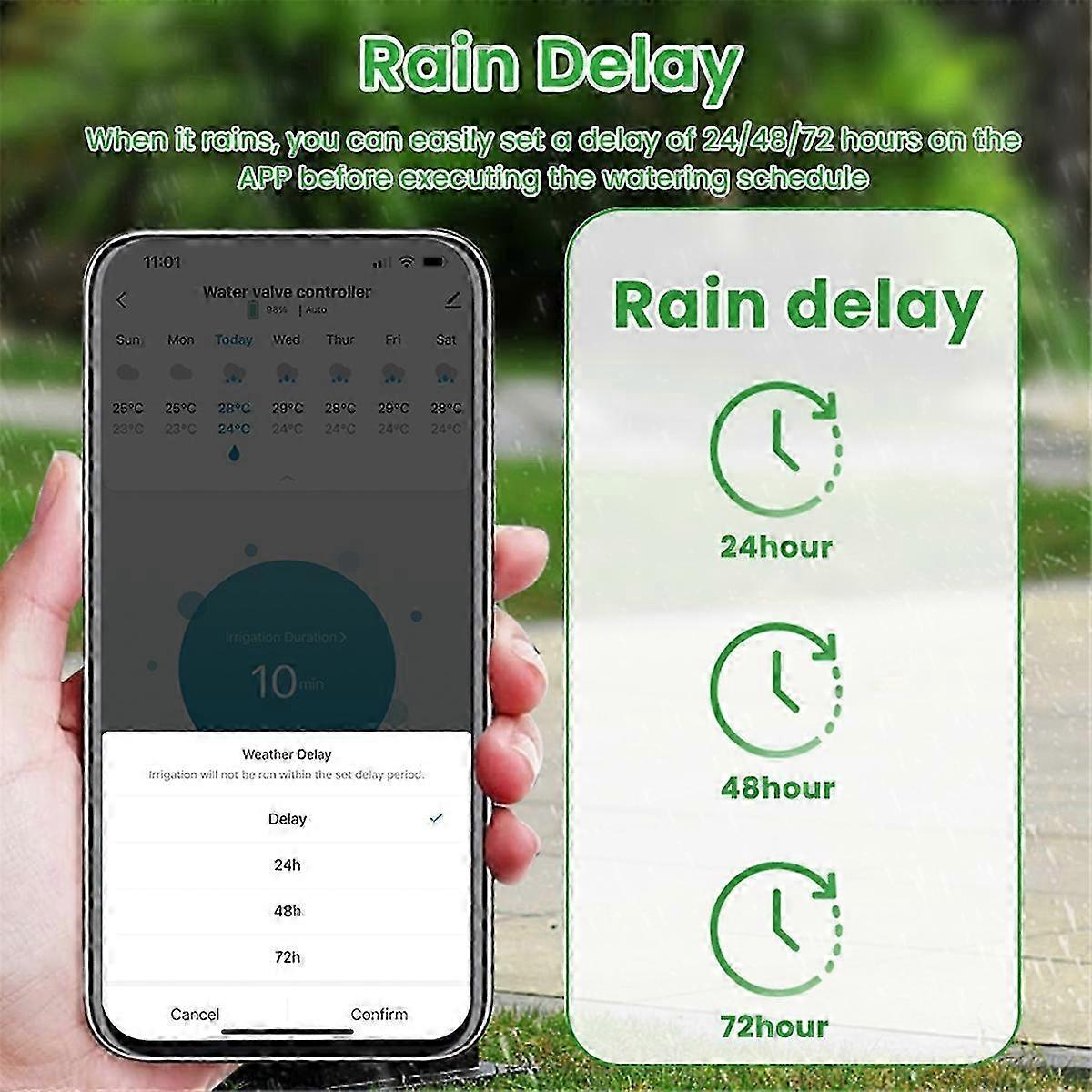 Suitable for Tuya WiFi Smart Watering Timer, Digital Garden Irrigation Controller
