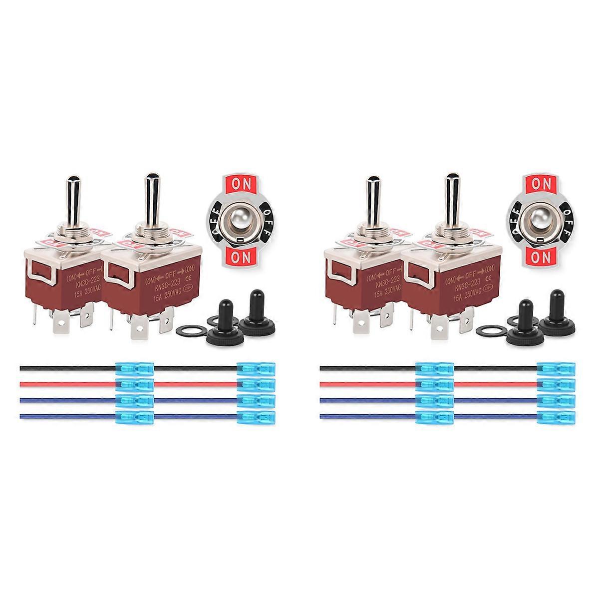4Pin Reverse Polarity Toggle Switch 2PCS 12V Momentary Rocker Switch