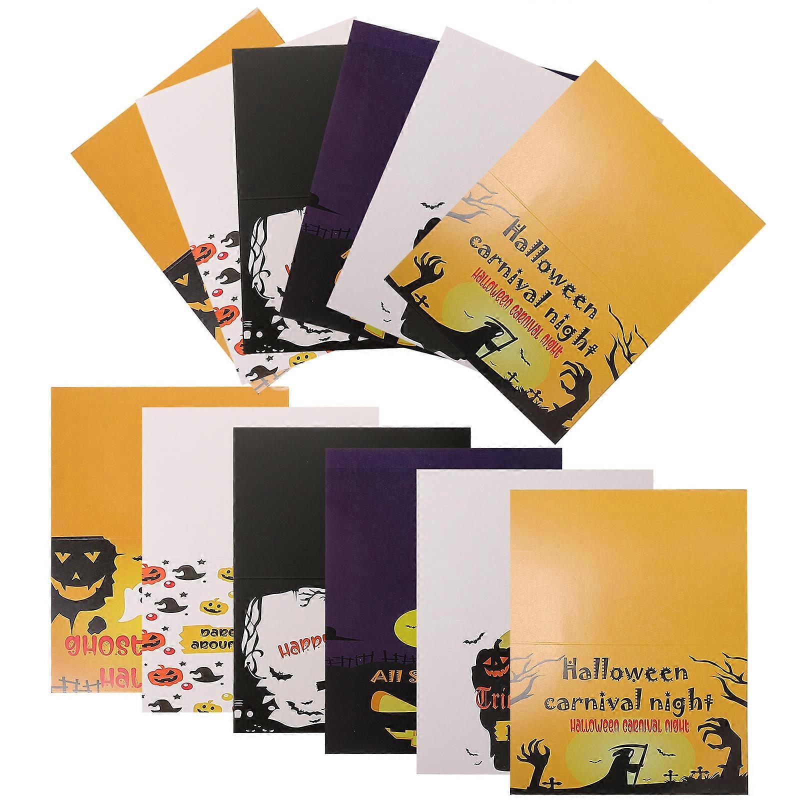 Cards Halloween Design Rectangular Assorted Color 15X10cm 6Pcs For Kids