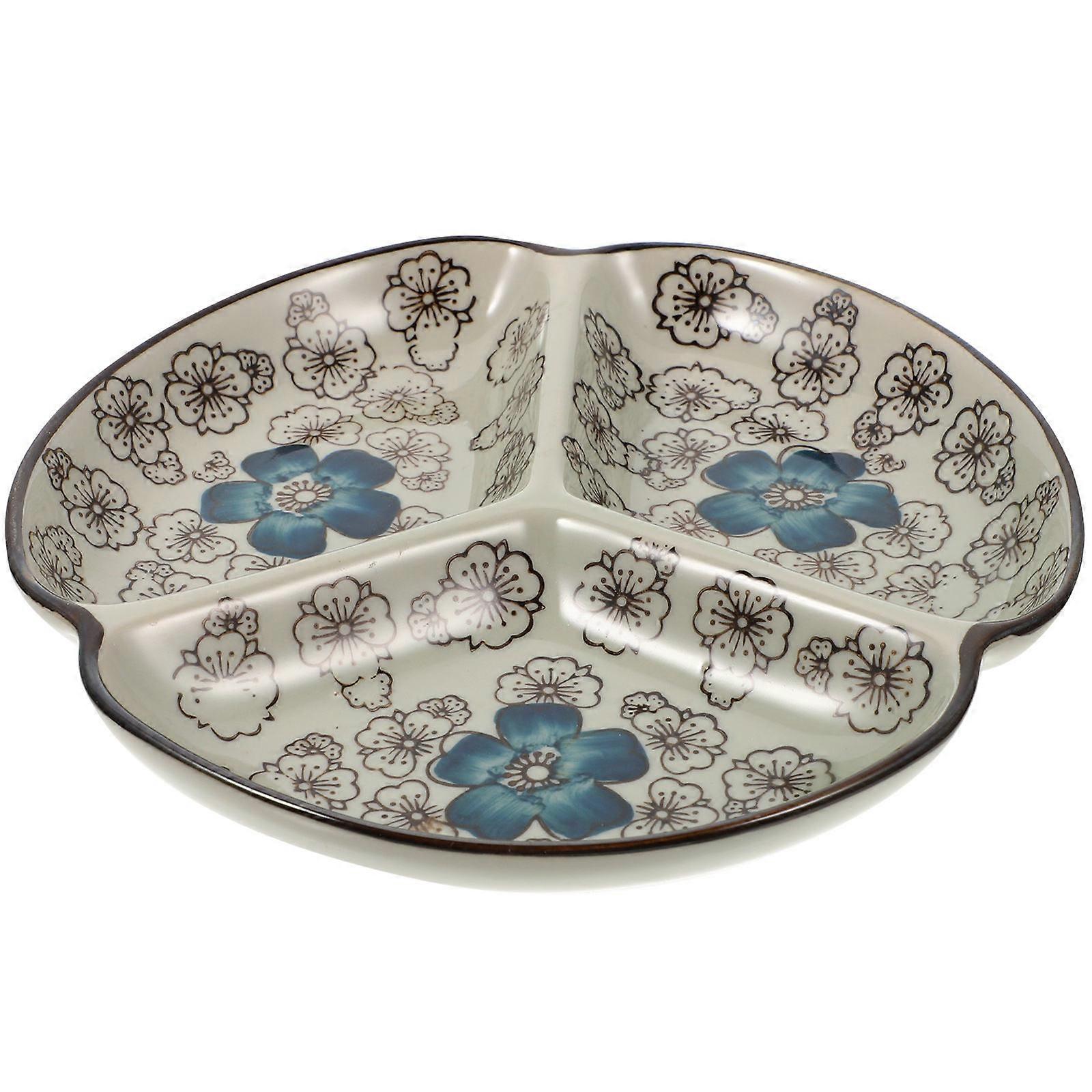 Divided Plates For Adults Multi-Function Serving Plate Camping 7.07X7.07X0.59in Easy to Clean 1Pcs