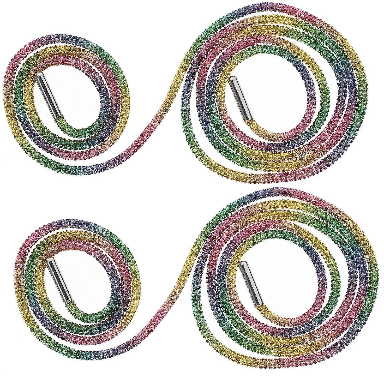 Crystal Bling Shoe Laces Rhinestone Shoelaces for Daily Wear Multi-Colored 0.3x0.3x120cm DIY 1 Pair