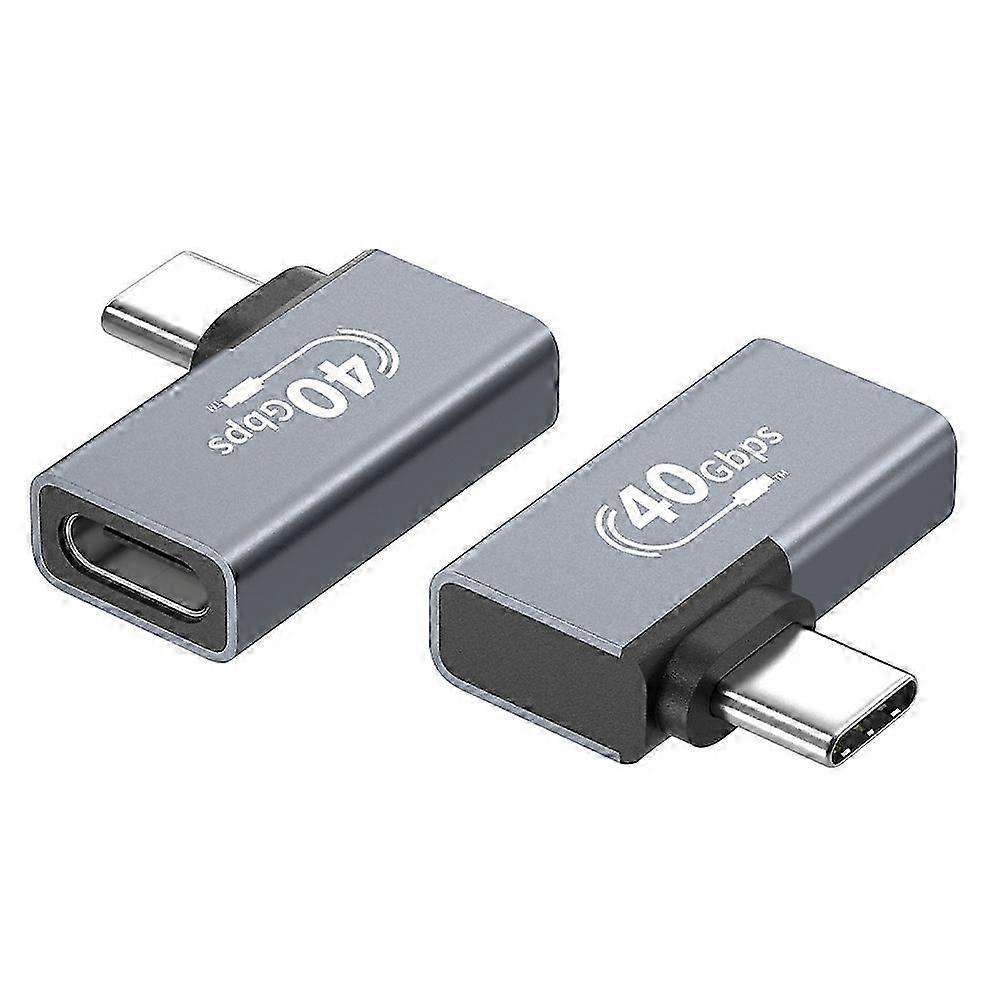 2pcs USB C 90 Degree Adapter Right Angle Type C Connector Computer Adapter Accessory