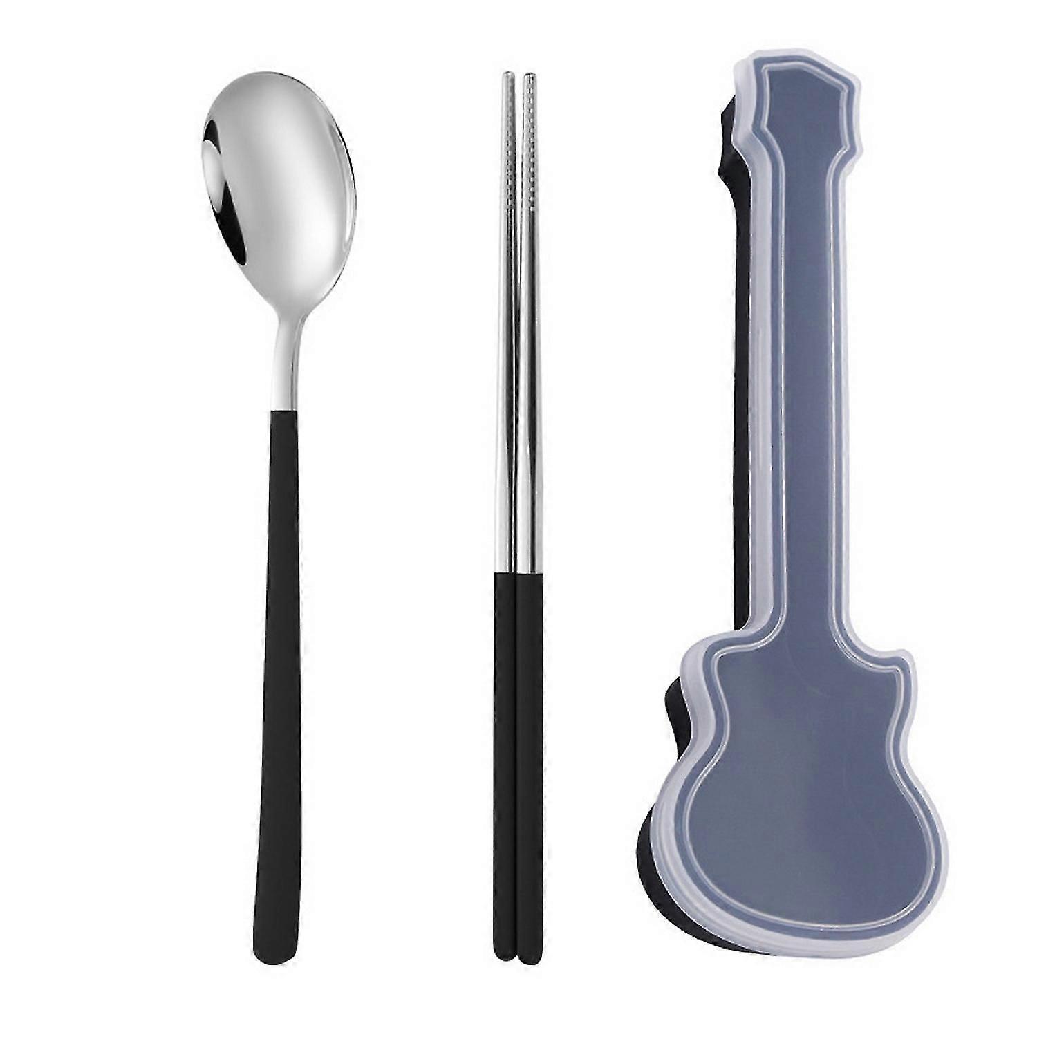 1 Set Spoon Chopsticks Food Grade Mirror Polish Smooth Edge Rust-proof Corrosion Resistant Dinning 2