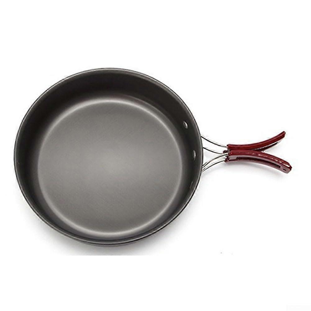 Efficient frying pan with portable design and foldable handle for travel