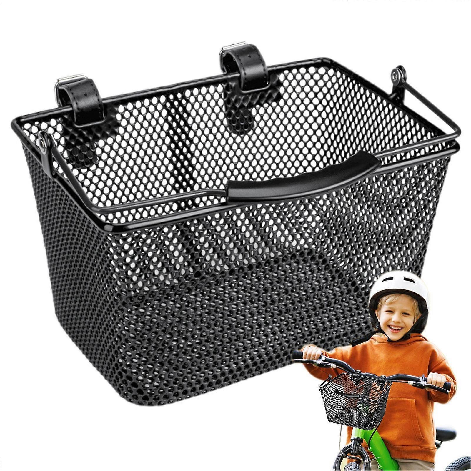 Handlebar bicycle basket for children – Iron case with handle, storage organizer