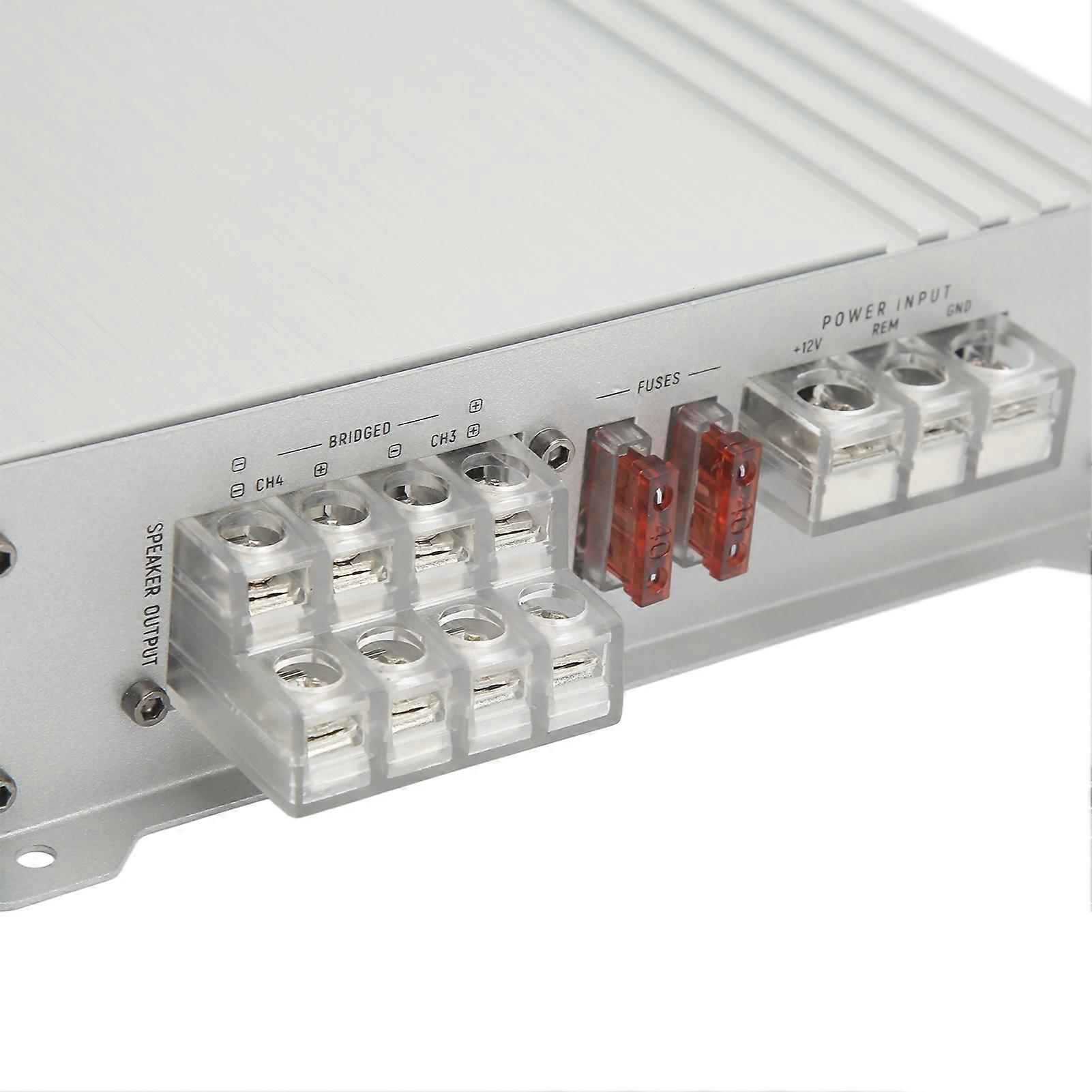 Car Amplifier 4 Ohms 4 Channel High Efficiency Bridgeable Universal for Speaker o System