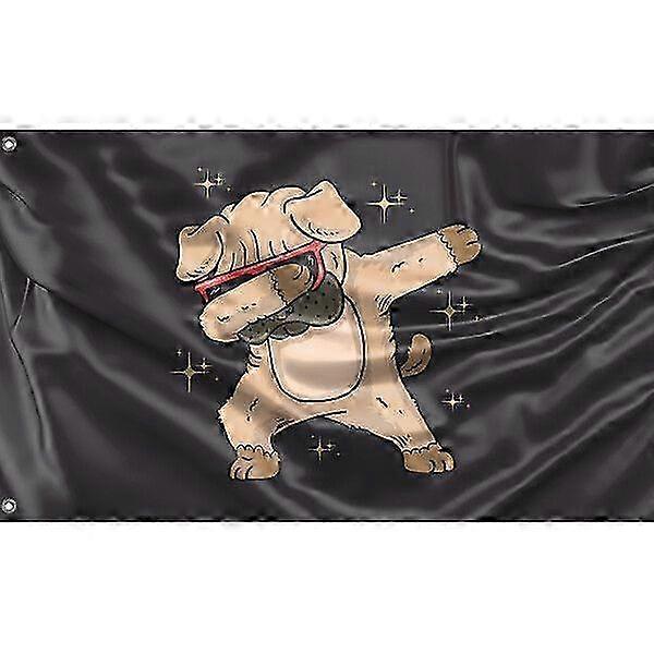 Coole Mops-Flagge mit einzigartigem Design, erhältlich in 3x5 ft / 90x150 cm und 4x6 ft / 120x180 cm