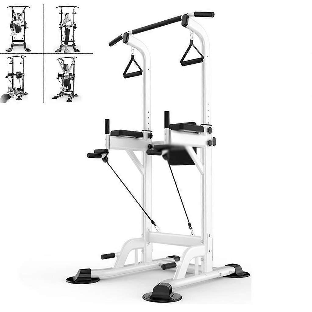 家庭用フィットネスプルアップバー、多機能機器、平行棒、屋内スポーツ用品、容量300kgのディップスタンド、ホワイト90x97x230cm