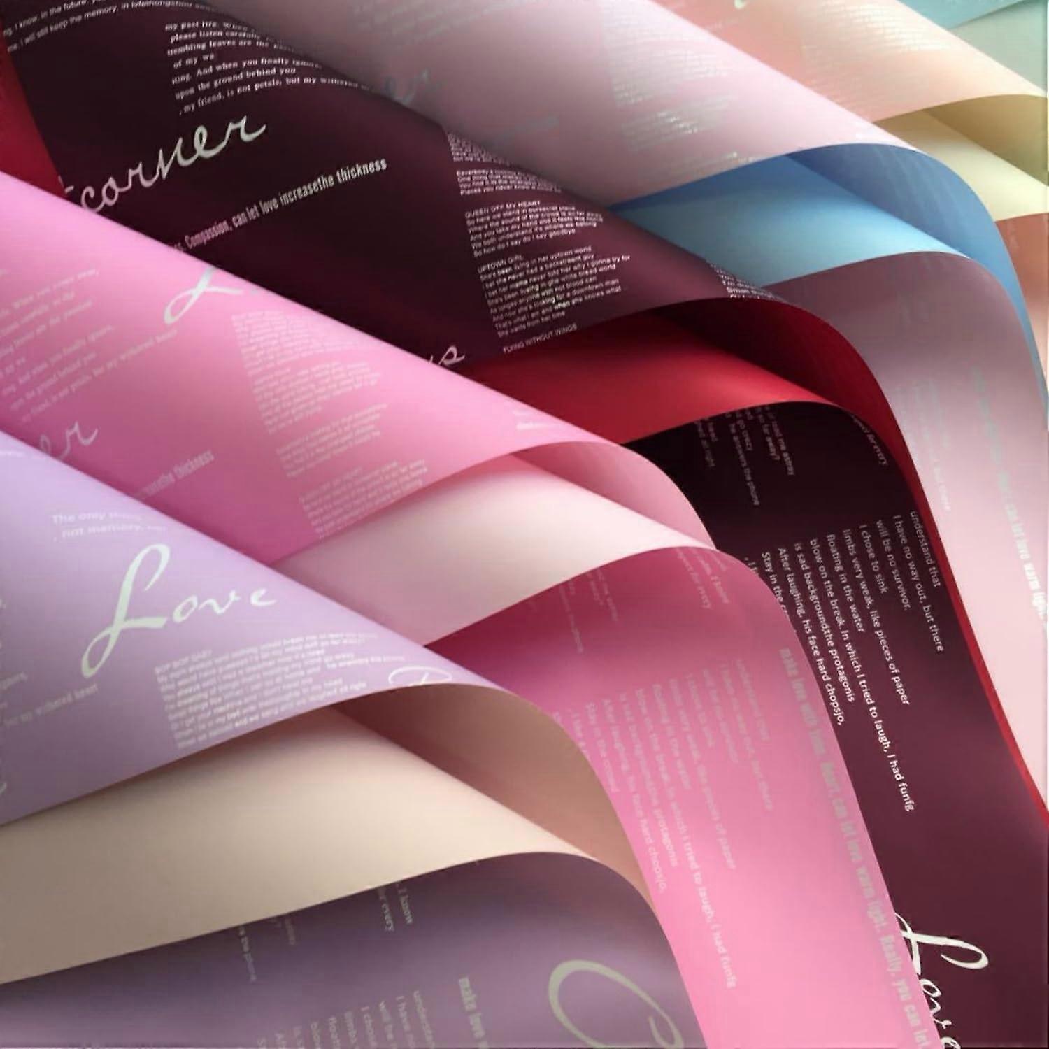 10 Sheets Waterproof Floral Wrapping Paper for Gift Wrapping, Flowers, Arts and Crafts – 5 Colors Available