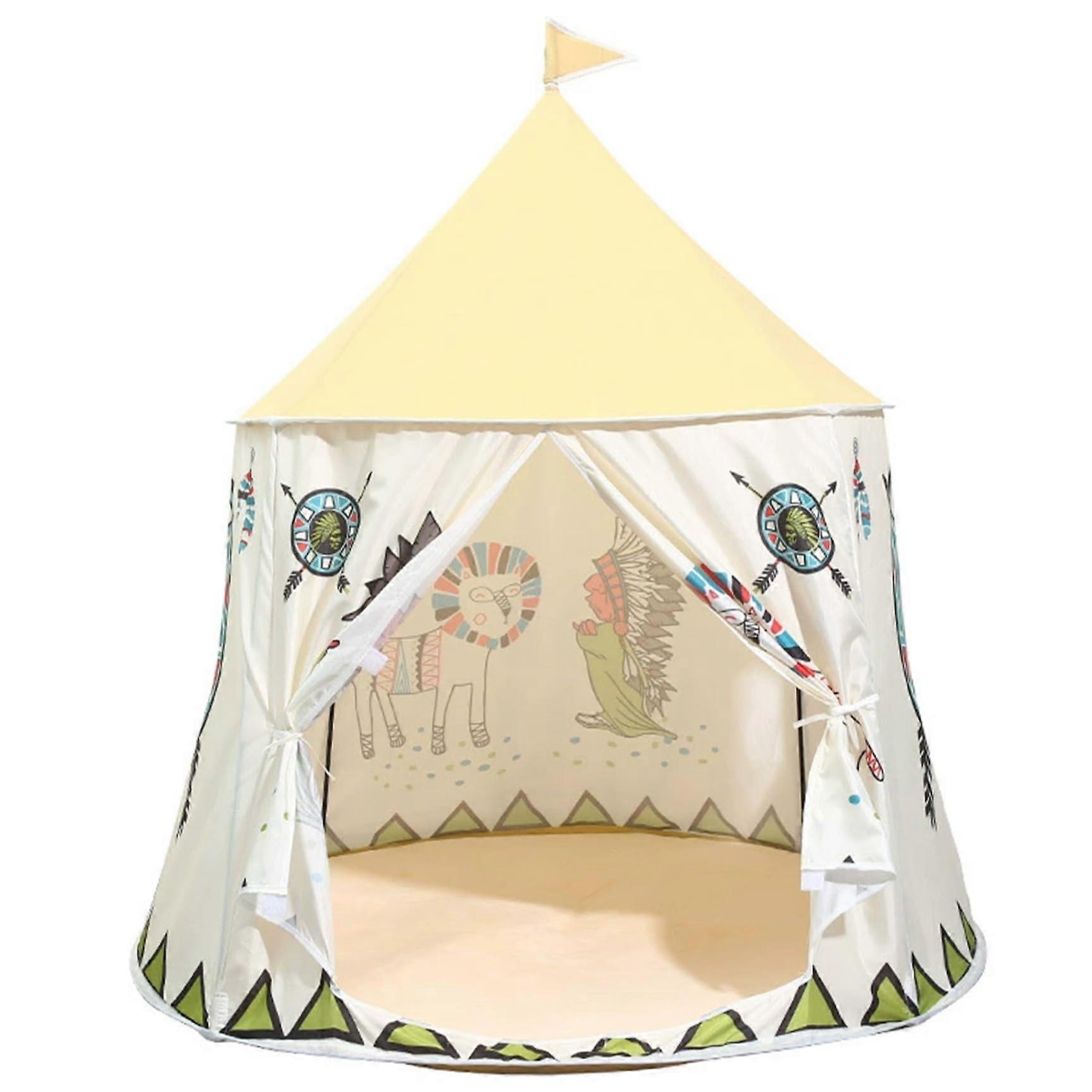 45.7 x 48.4 Inch Kids Play Tent with Soft Cushion, Removable Foldable Children's Teepee with Storage Bag for Indoor Play