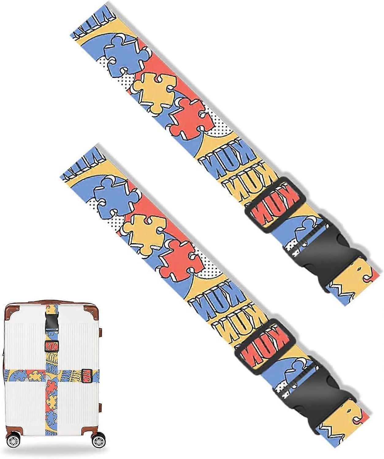 Suitcase Strap, Adjustable Luggage Strap, Secure Closure, Quick Release Buckle, Pack of 2