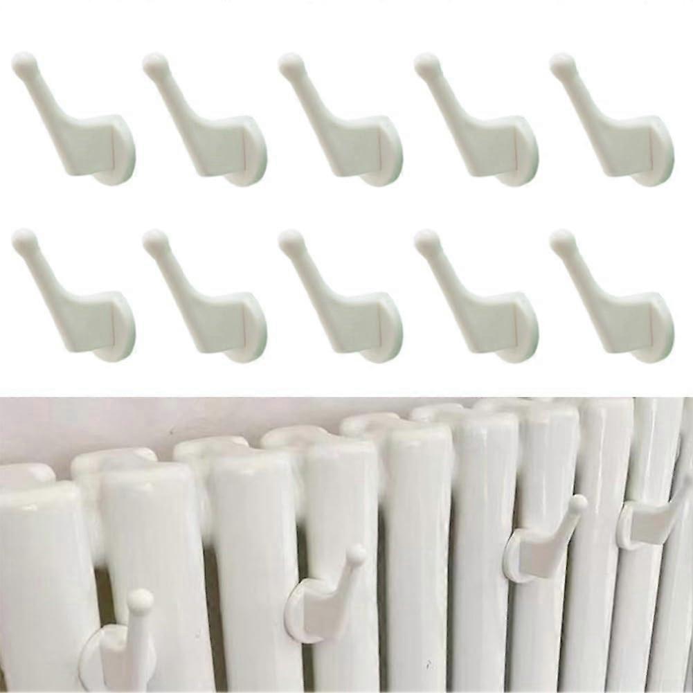 Towel Radiator Hooks for Standard Radiators, Heat Resistant Plastic Brackets, Non-Slip Design, 40 x 65 mm, Pack of 10