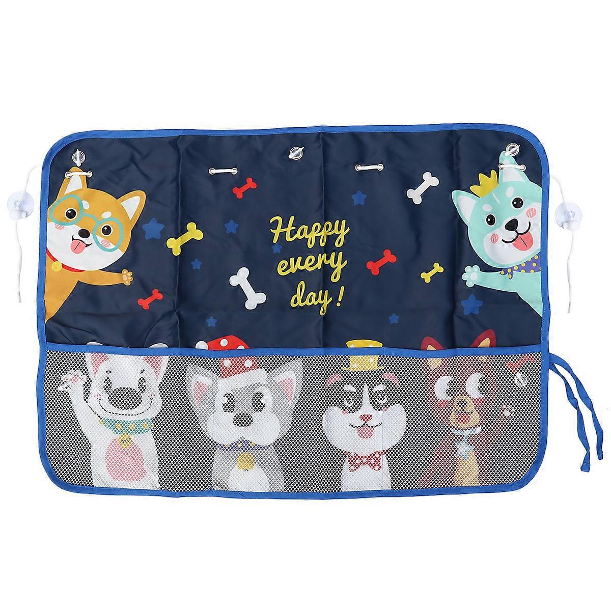 Cartoon Dog Car Sunshade for Side Windows with Net Bag, UV Protection Sun Visor for Vehicle Use, Easy Suction Installation