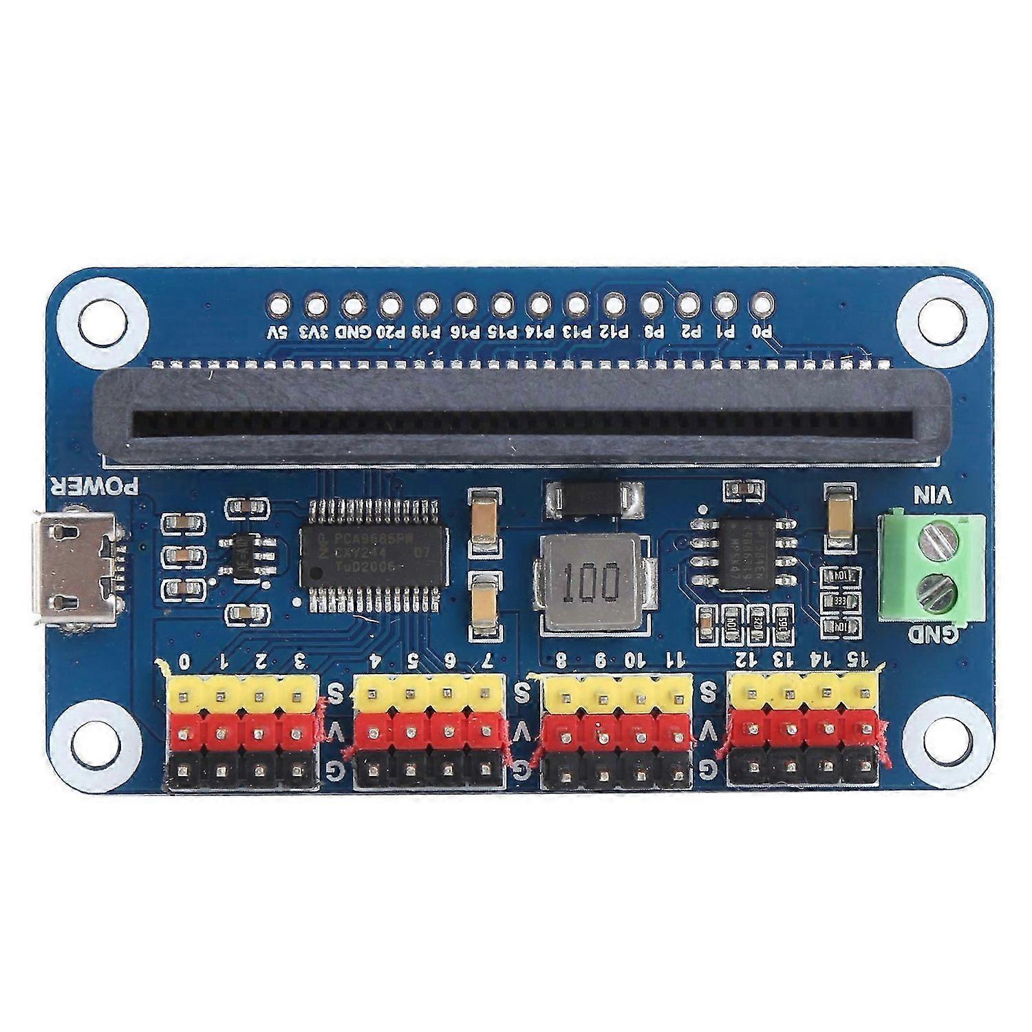 16 Servo-Treiberplatine für Micro:bit I2C-Schnittstellensteuerung 16-Wege-Lenkmotorkomponenten