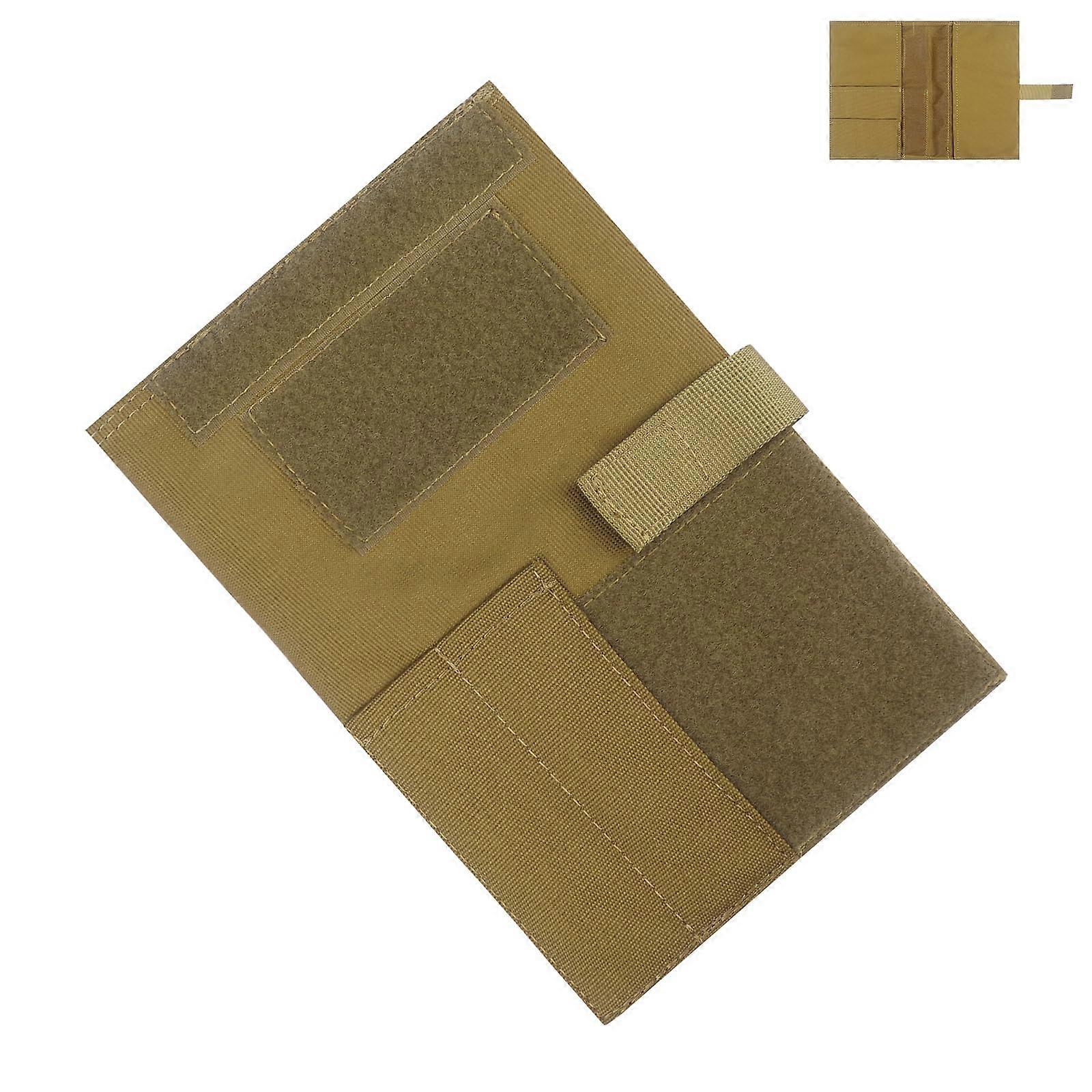 Taktik Outdoor Military Logbook Cover, Notebook Folder Card Holder Waterproof Army Tactical Notebook Notebook Card Pocket Book Cover (Khaki)